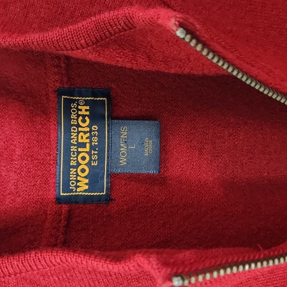 Woolrich Ruby red 100% wool vest 2 way zipper Size Large - Picture 2 of 6